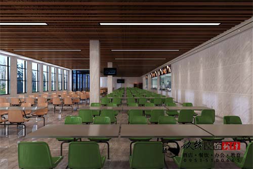 银川员工餐厅设计效果图|镹臻设计