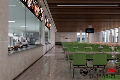 银川员工餐厅设计效果图|镹臻设计