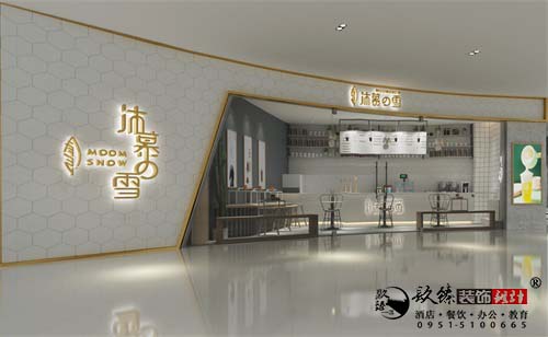 银川奶茶店设计效果图|镹臻设计