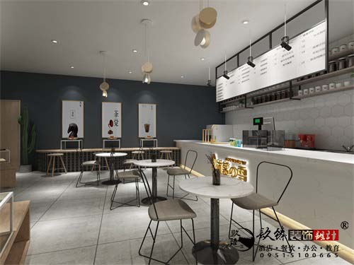 银川奶茶店设计效果图|镹臻设计