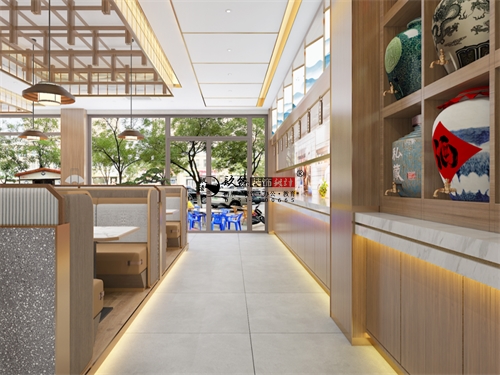 乌海纳新烤鸽餐厅设计装修效果图|镹臻装饰